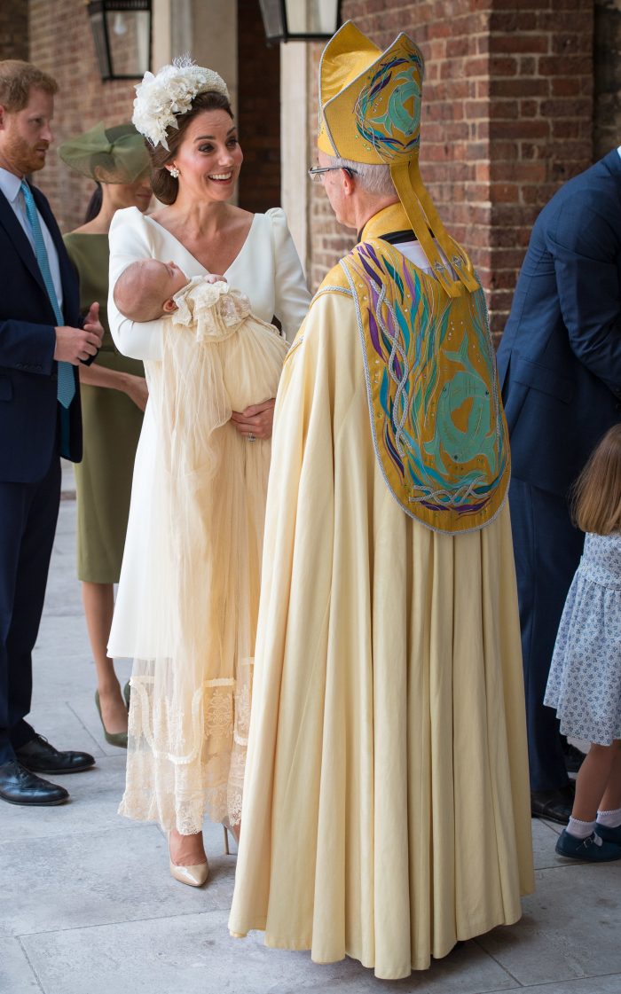   The Duchess of Cambridge, Kate Middleton, has impeccably shown in an Alexander McQueen creation at the baptism of her son, Prince Louis 