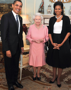 Barack Obama, Michelle Obama, regina Elisabeta a II-a