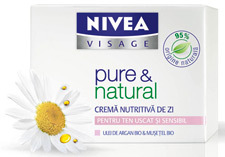 Crema de zi NIVEA VISAGE pure & natural pentru ten uscat